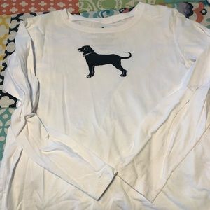 Classic black dog white long sleeve tee